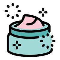 Open cosmetic cream jar shining with cleanliness and purity vector