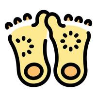 Feet with acupressure points stimulating specific areas vector