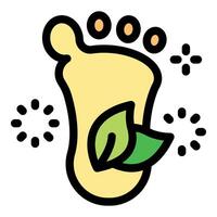 Footprint with green leaves symbolizing eco friendly lifestyle vector