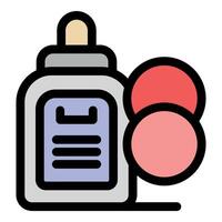 Nail polish with instruction manual showing two colors vector