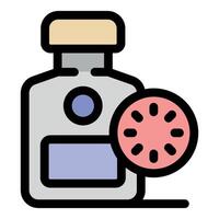 Medicine bottle showing time effect with clock symbol vector