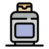 Cosmetic cream bottle packaging with open lid, ready for use vector