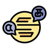 Online chatting with email and text messaging icons representing communication vector