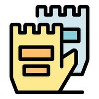 Gloves protecting hands while touching possibly contaminated surface vector