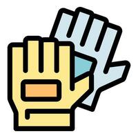 Two working gloves protecting hands during manual work vector