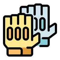 Two working gloves protecting hands during manual work vector