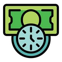 Clock is ticking showing investing money over time increasing profits vector