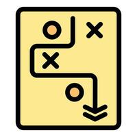 Strategy planning showing a path to success with checkmarks and circles vector