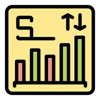 Stock market analysis showing increasing and decreasing trends with up and down arrows vector