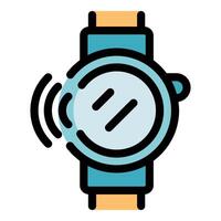 Smartwatch sending data wirelessly, modern communication technology vector