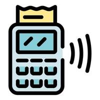 Pos terminal printing receipt using contactless nfc technology vector