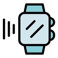 Smartwatch receiving wireless signal displaying modern technology vector