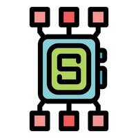 Smartwatch connecting to multiple devices displaying letter s vector