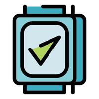 Smartwatch showing approved check mark icon vector