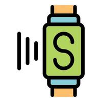 Smartwatch is showing sleep tracking app icon on green display vector