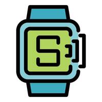 Digital wristwatch displaying time and embracing modern technology vector