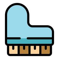 Light blue grand piano showing keyboard and sounding board vector