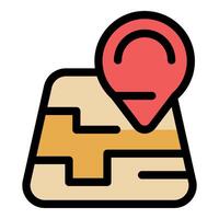 Red location pin pointing place on digital map navigation vector