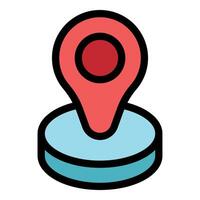 Red location pin pointing place on map icon vector