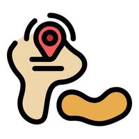 Location pin showing current position on digital map vector