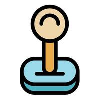 Gear shift lever pointing upwards, manual transmission icon in filled outline style vector