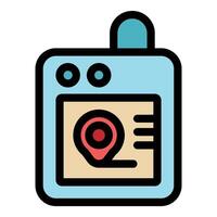 Gps tracking device showing location on digital map vector
