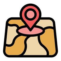 Location pin showing position on digital map navigation vector