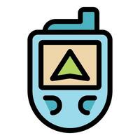 Handheld gps device displaying north direction icon vector