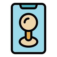 Smartphone showing location pin on map navigation app vector