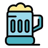 Foaming beer mug, refreshing beverage icon for brewery and pubs vector