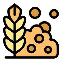 Wheat and flour, essential ingredients for baking delicious bread vector