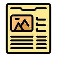 Digital newspaper showing latest news with image and text vector
