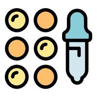 Eyedropper is taking color from palette for experiment in chemical laboratory vector