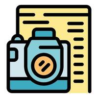 Photo camera with checklist representing photography task management vector