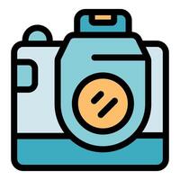 Modern digital camera capturing moments with precision and style vector