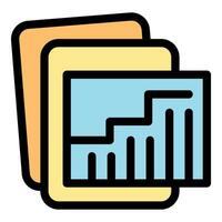 Spreadsheet software calculating growing statistics chart vector