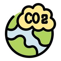 Co2 emissions polluting planet earth, causing global warming and climate change vector