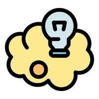 Light bulb emerging from brain representing creative idea generation vector