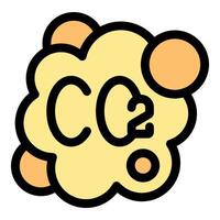 Co2 emission increasing greenhouse effect and causing global warming vector