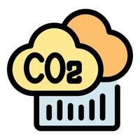 Co2 cloud and graph representing increasing carbon emissions vector