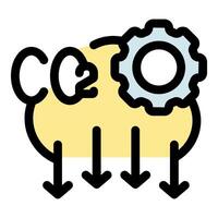 Co2 emissions reduction through cloud processing optimization vector