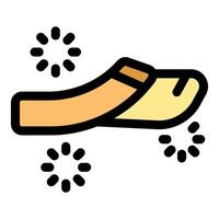 Comfortable slippers creating a dust cloud while walking vector