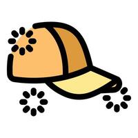 Virtual reality baseball cap showing rotating loading symbol vector