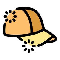 Yellow baseball cap with loading indicators rotating on crown and visor vector