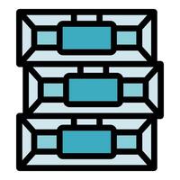 Server room icon representing data center and network storage vector