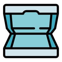 Open empty lunchbox with lid for food storage vector