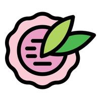 Pink eco label representing organic product and environmental commitment vector