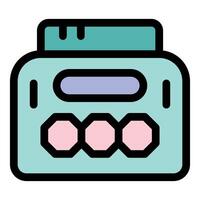 Portable cassette player with rounded buttons and displaying progress bar vector