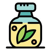 Herbal extract preserved in a glass jar with a lid, embracing natural remedies vector