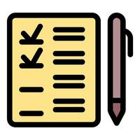 Checklist with pen, completing tasks on a list vector